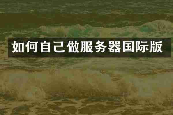 如何自己做服务器国际版