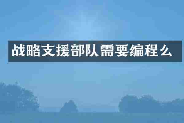 战略支援部队需要编程么