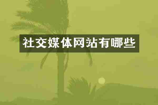 社交媒体网站有哪些