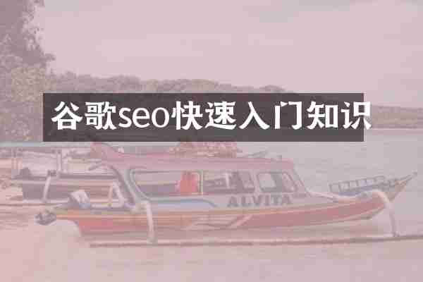 谷歌seo快速入门知识