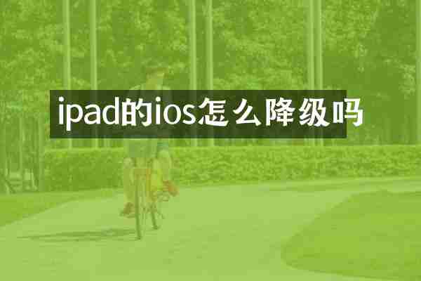 ipad的ios怎么降级吗
