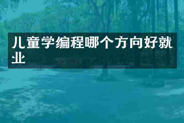 儿童学编程哪个方向好就业
