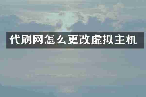代刷网怎么更改虚拟主机