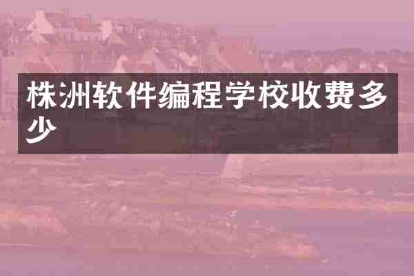 株洲软件编程学校收费多少