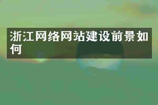 浙江网络网站建设前景如何