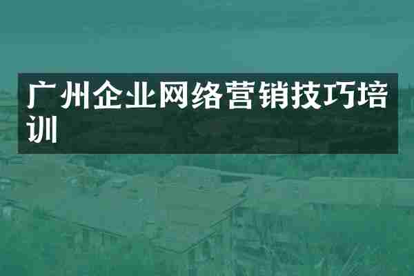 广州企业网络营销技巧培训