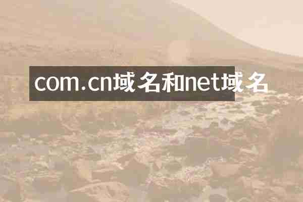 com.cn域名和net域名
