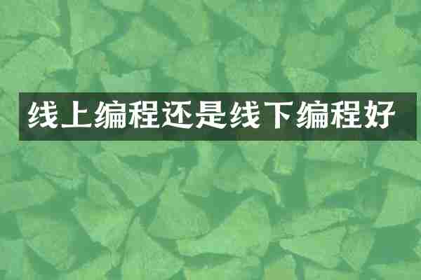 线上编程还是线下编程好