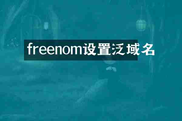 freenom设置泛域名
