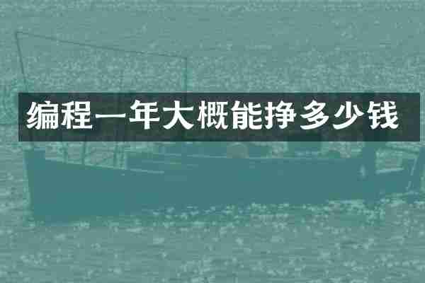 编程一年大概能挣多少钱