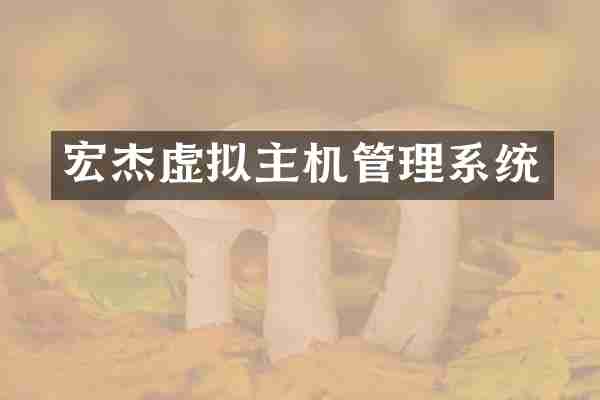 宏杰虚拟主机管理系统