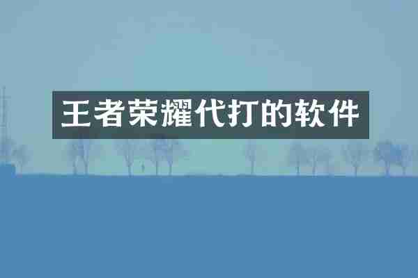 王者荣耀代打的软件