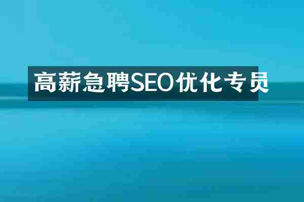 高薪急聘SEO优化专员
