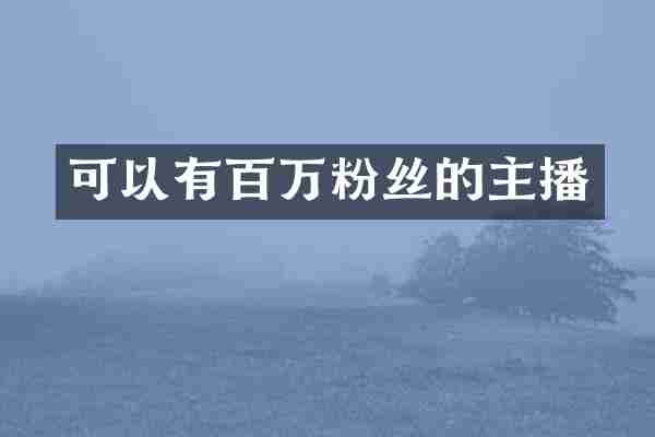 可以有百万粉丝的主播