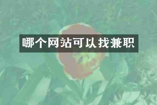 哪个网站可以找兼职
