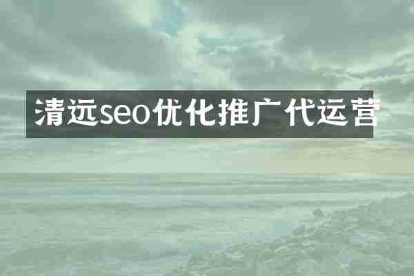 清远seo优化推广代运营