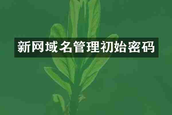 新网域名管理初始密码