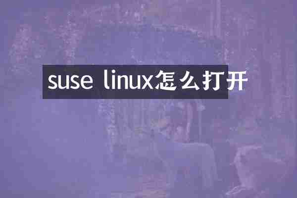suse linux怎么打开