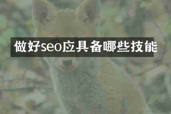 做好seo应具备哪些技能