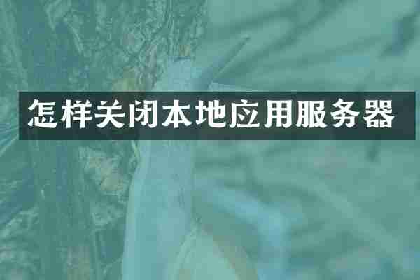 怎样关闭本地应用服务器