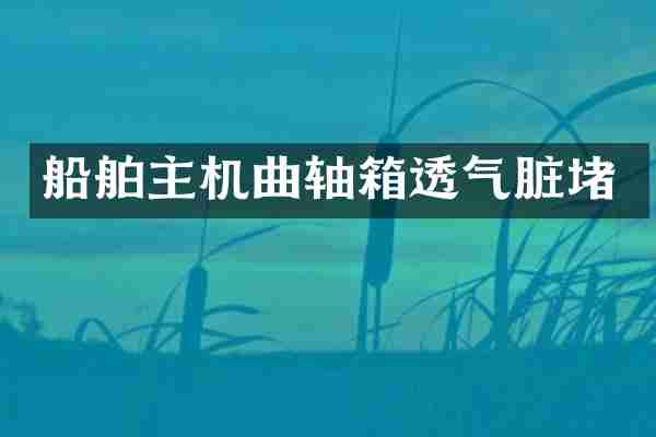 船舶主机曲轴箱透气脏堵