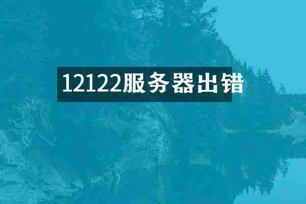 12122服务器出错