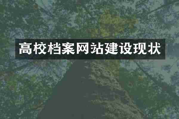 高校档案网站建设现状