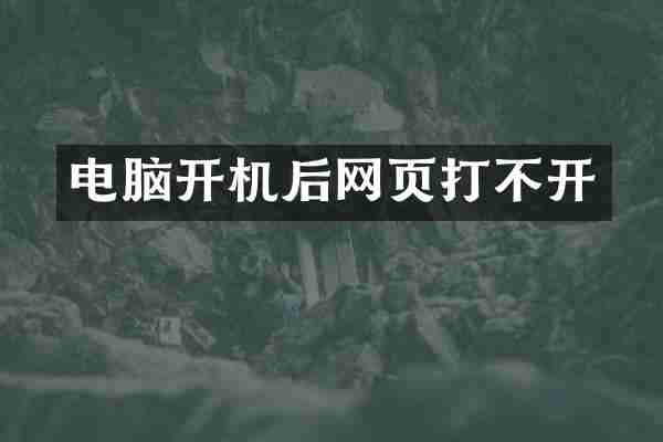 电脑开机后网页打不开