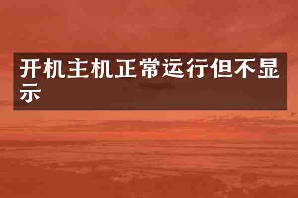 开机主机正常运行但不显示
