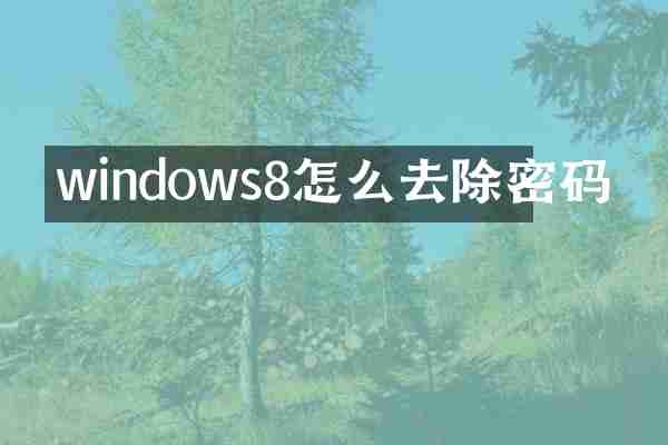 windows8怎么去除密码