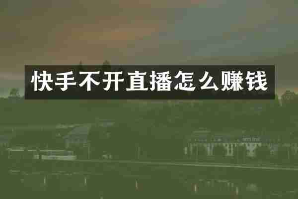 快手不开直播怎么赚钱