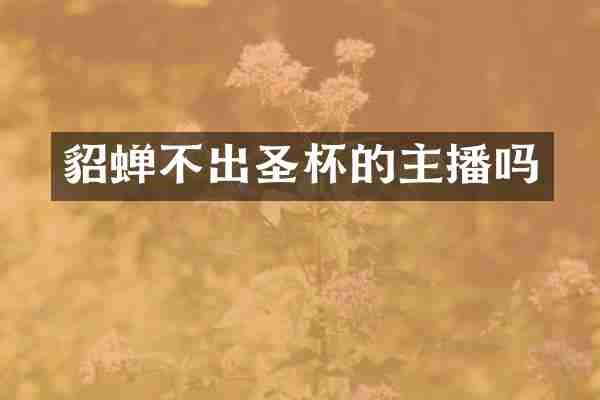 貂蝉不出圣杯的主播吗