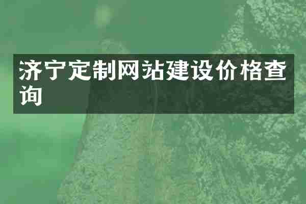 济宁定制网站建设价格查询