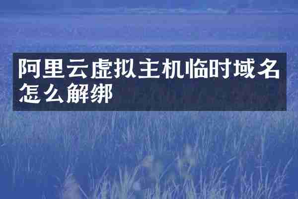 阿里云虚拟主机临时域名怎么解绑