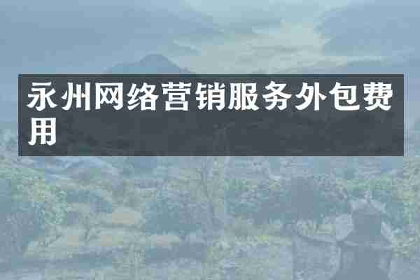 永州网络营销服务外包费用