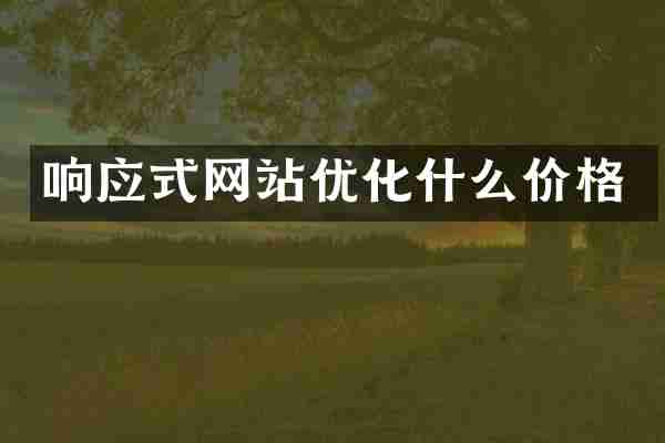响应式网站优化什么价格