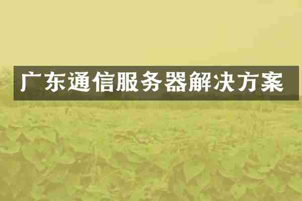 广东通信服务器解决方案