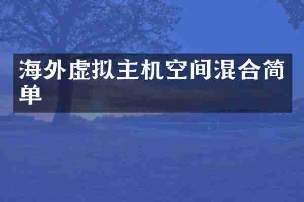 海外虚拟主机空间混合简单