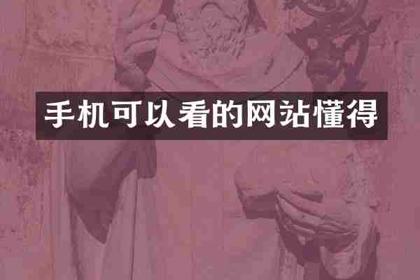 手机可以看的网站懂得