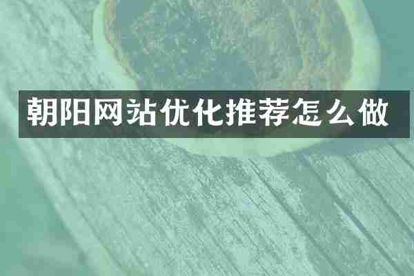 朝阳网站优化推荐怎么做