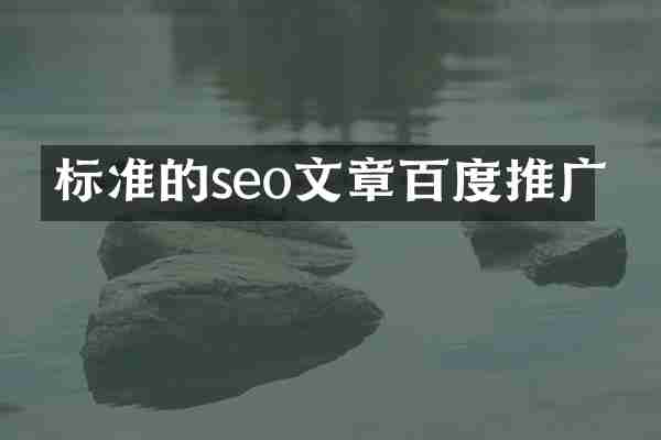 标准的seo文章百度推广