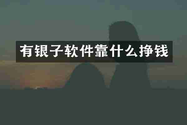 有银子软件靠什么挣钱