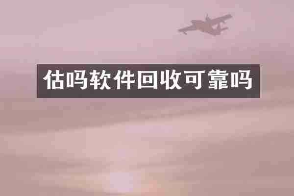 估吗软件回收可靠吗