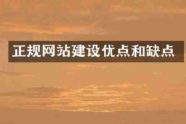 正规网站建设优点和缺点