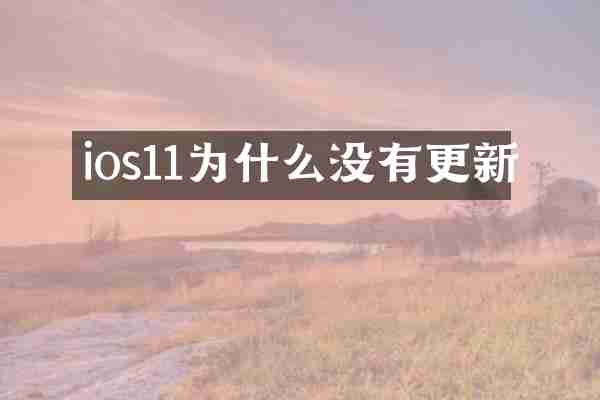 ios11为什么没有更新
