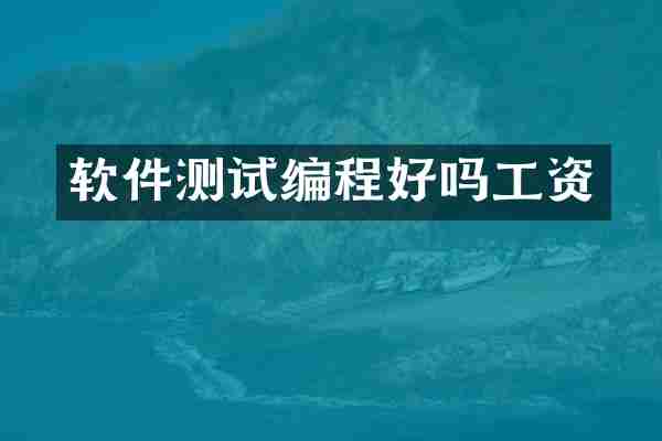 软件测试编程好吗工资