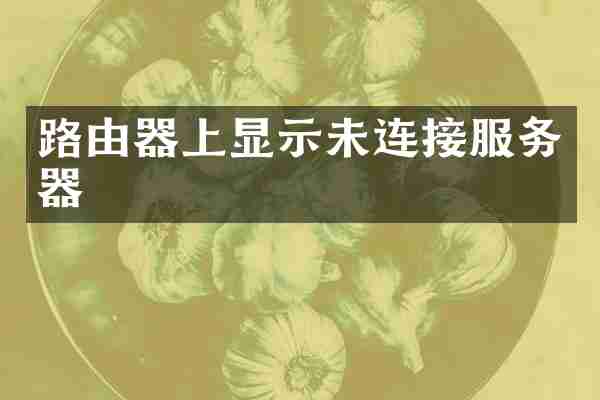 路由器上显示未连接服务器