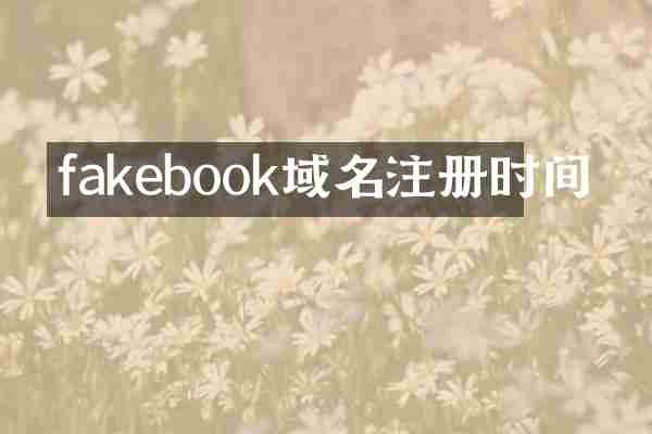 fakebook域名注册时间