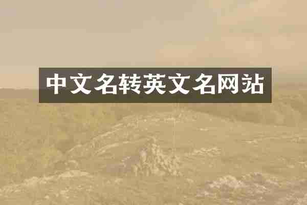 中文名转英文名网站