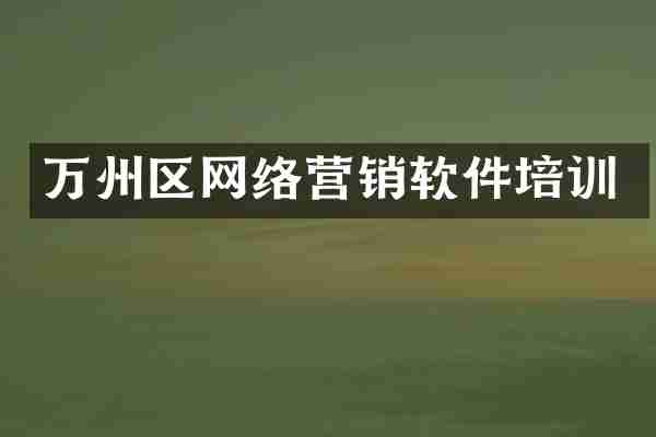 万州区网络营销软件培训